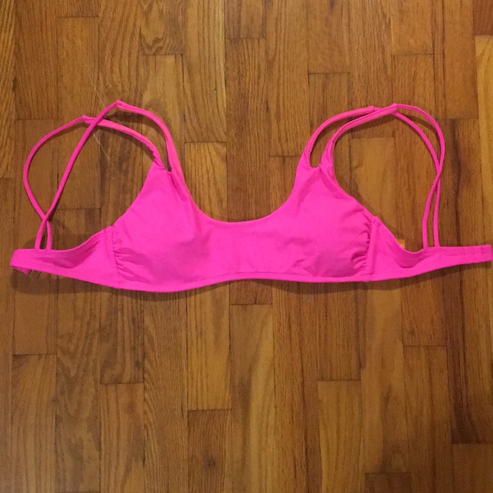 Neon pink bikini top